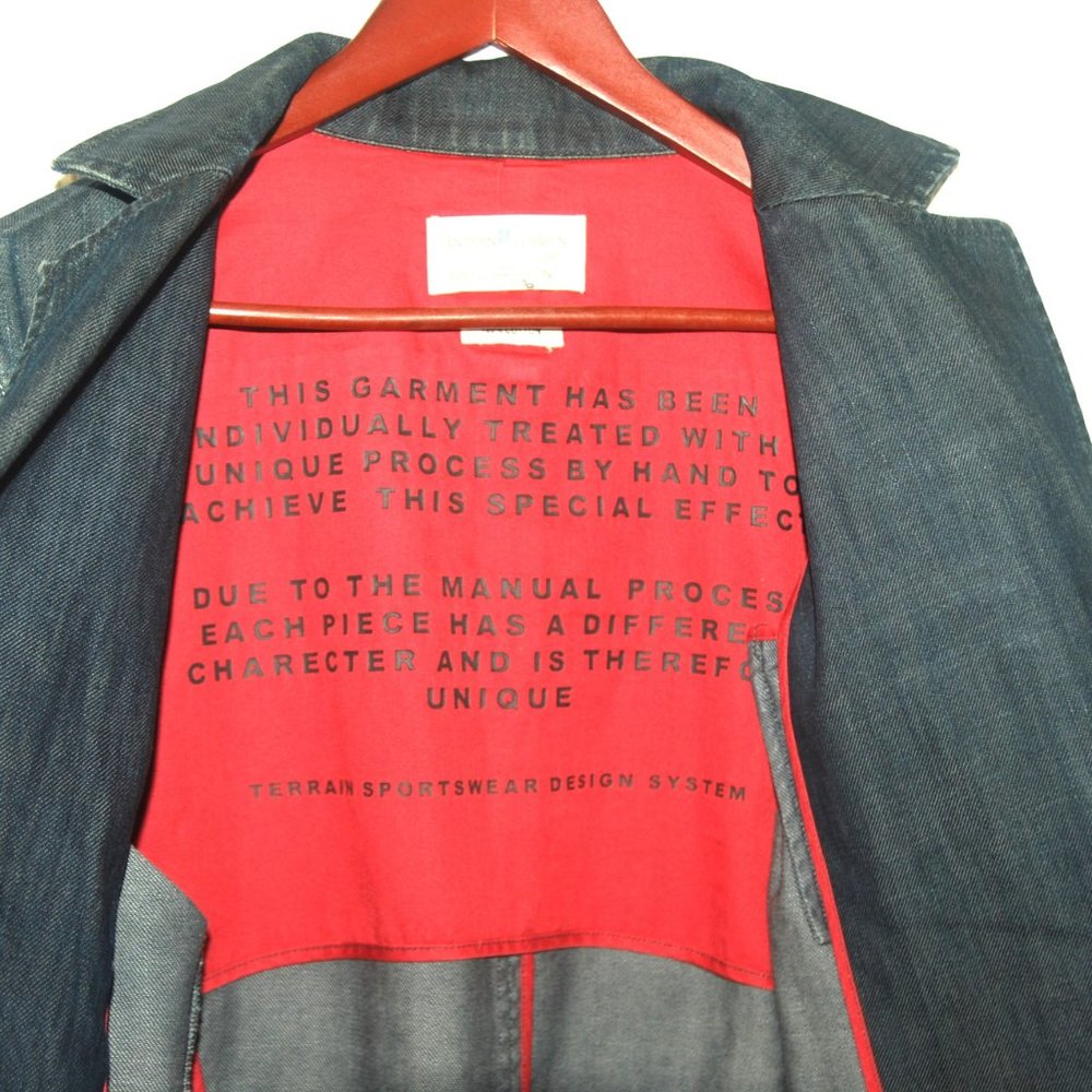 Indian Terrain 100% Cotton Vintage Jean Men's Jacket Coat Size Large - Picture 5 of 11